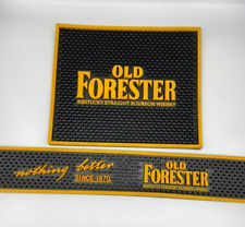 Old Forester Bar Mats Whiskey Bourbon Rubber Set of 2 Black Yellow picture