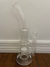 10” Clear Glass Water Pipe Bowl Turbine Fritter Disc Perc 18mm picture