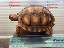 Lifelike Very Cute Sulcata Tortoise Statue Reptile resin Figure Decor 5.5 inch picture