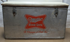 Rare Large MILLER HIGH LIFE BEER Cronstroms Metal Cooler Padded Top 31x16.5