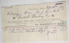 1887 Billhead receipt, Leadville Plumbing Co., Colorado - Iron pipe & help picture