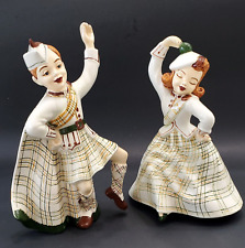 Vintage MCM Pair of HOLLAND MOLD Scottish Irish Boy & Girl Dancing Figurines picture