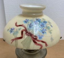 ANTIQUE HAND PAINTED GLASS HURRICANE OIL LAMP SHADE 10
