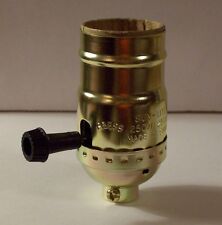 BRASS PLATED ON/OFF TURN KNOB LAMP SOCKET E26 LAMP PART NEW 48345JB picture
