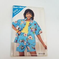 Butterick See & Sew Pattern 5476 Miss Sz A (8-10-12) Shirt & Shorts uncut  picture