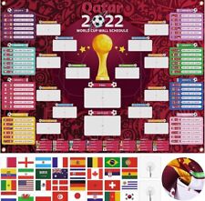 Lot of 2 Qatar World Cup Soccer Wall Schedule Soccer Calendar Wall Chart Poster picture