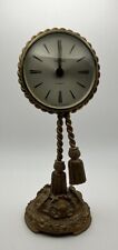Vintage Mid Century French Stylebuilt Metal Alarm Desk Clock 8” Tall GREAT picture