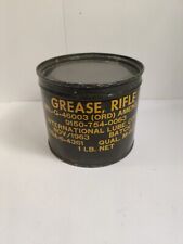 GENUINE US VIETNAM ERA MILITARY RIFLE GREASE CAN INTL. LUBE 1 Lb November 1963 picture