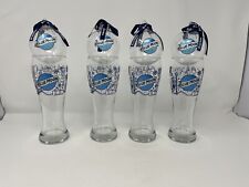 Lot of 4 Blue Moon Holiday christmas 16 oz Pilsner Glasses + 4 ornaments barware picture