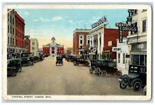 1924 Central Street Store Exterior Building Classic Cars Casper Wyoming Postcard picture