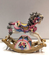 Vintage Wind-Up Musical Rocking Carousel Horse Music Box picture