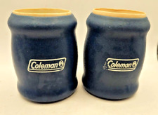 Lot 2 Coleman Koozie Insulated Can Holders Lantern Logo Green VINTAGE coozie picture