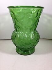 Vintage E.O. Brody Green Crinkle Glass 8” Vase picture