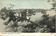 FREMONT INDIANA LAKE GEORGE INDIAN SHORE c1910 original antique postcard in picture
