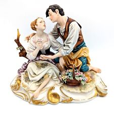 LARGE Elaborate Capodimonte Italian Porcelain Statue Signed PUCCI - Lovers 11