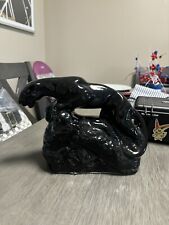 Vintage MCM Mid-Century Black Panther on Rocks Table TV Lamp picture