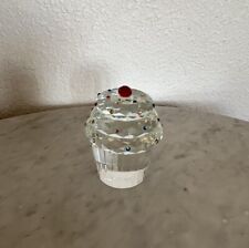 Simon Designs Crystal Cupcake Paperweight gem-like sprinkles Clear glass 3.5” picture