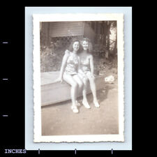 Vintage Photo AFFECTIONATE LEGGY WOMEN WITH KODAK BROWNIE CAMERA picture