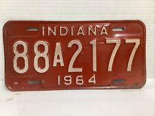 Vintage 1964  INDIANA License Plate - Crafting Birthday MANCAVE slf picture