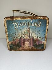 Vintage 1957 Disneyland Metal Lunchbox With Handle Castle NO THERMOS picture