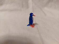 Miniture Glass Animal Blue And White Penguin 1.25