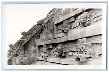 c1940's Quetzalcoatl Temple Teotihuacan Mexico RPPC Photo Unposted Postcard picture