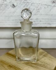 Antique Vintage Faceted Stopper French Perfume Clear Bottle Collectible picture