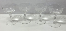 Vintage Glassware 4 Floral Leaf Design Champagne Sherbet Glasses Wedding picture