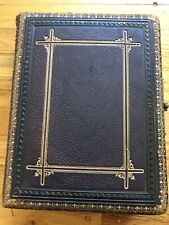 RARE 1870’s ALBUM Full Of Cabinet Cards Leather Gold 36 Cards, 12cdv 4 Tintype picture