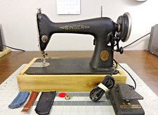 FULLY SERVICED  1938 SINGER 66 Sewing Machine - Leather, Denim, Canvas - Crinkle picture