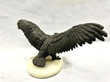 Large Beautifully Cast Bronze Eagle Perched On Onyx Base picture