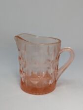 Pink Peach Depression Glass Creamer with Cube Design  picture