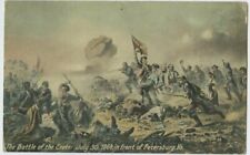 Painting Battle of the Crater 7/30/1864 Petersburg Va 1914 Antique Postcard picture