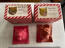 Vintage Pair Boy Scouts Latex Rubber Plaster Molds Bear Head & Wolf Head picture