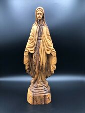 Vintage Hand Carved Wooden Our Lady Mary Madonna Statue Figurine, 13 1/2