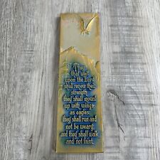Vintage 1928 AE Mitchell WAIT UPON THE LORD Metal Religous Plaque ISAIAH 40:31 picture
