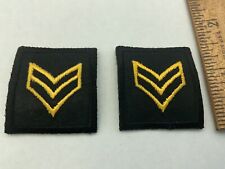 Pair Police,Law Enforcement, Sergeant Bars Collar Patches Black &Golden Yellow picture