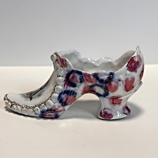 Vintage Victorian Shoe Planter Vase Floral Hand Painted Ceramic Porcelain Japan picture
