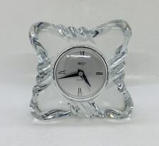 Vintage Mikasa Crystal Glass Desk Clock Quartz Germany 4.5” Heavy Paperweight 21 picture