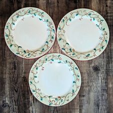 3 Pfaltzgraff Pepperberry Holly Berry Christmas Holiday Ceramic Dinner Plates picture