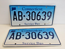 Connecticut License Plate Pair  AB 30639  BLUE FADE Service Bus  FQ-44 picture