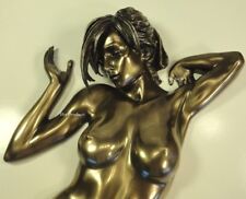 WALL PLAQUE Nude Female Statue Woman Torso Sculpture Figurine Bronze Color picture