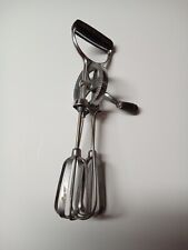 VTG Ecko Hand Egg Beater Mixer Stainless Steel w/Black Handle picture