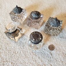 Inkwells antique glass with tops picture