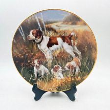 Vintage 1989 Hamilton Collection Collectable Plate Brittany Spaniels Sport Dogs picture