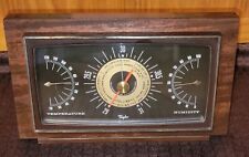 Taylor Mid-Century Mahogany Desk Barometer Temperature Humidity Weather Station picture
