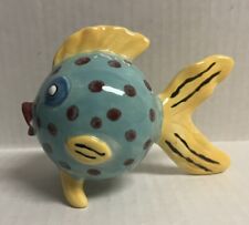 Vintage Funky Polka Dot  Hand Painted Fish Figurine picture