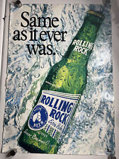 Rolling Rock Beer Poster 1989 Latrobe Brewing Co, Latrobe, PA 26x37” Vintage 33 picture