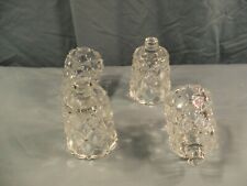 Set of 4 Clear Glass Diamond Quilt Pegged Votive Candle Holders picture