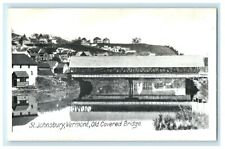 c1950's St. Johnsbury Vermont Old Covered Bridge Unposted Postcard picture